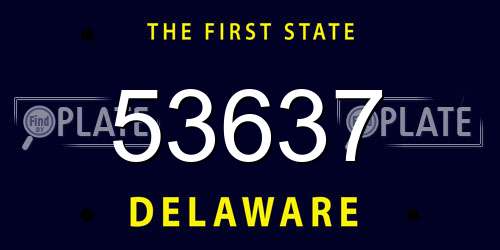 53637 Delaware License Plate