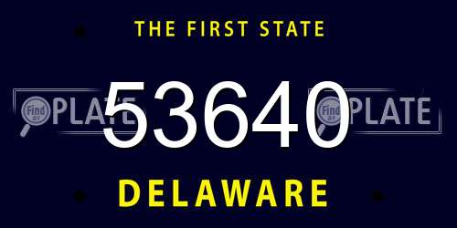 53640 Delaware License Plate