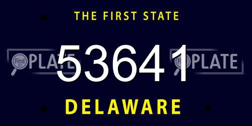 53641 Delaware License Plate