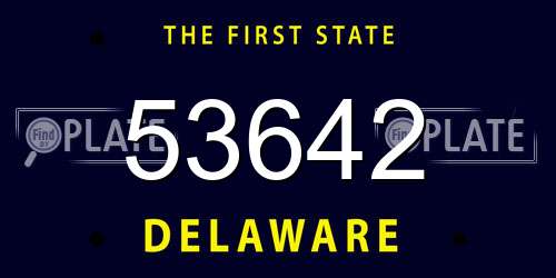 53642 Delaware License Plate
