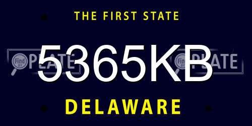 5365KB Delaware License Plate