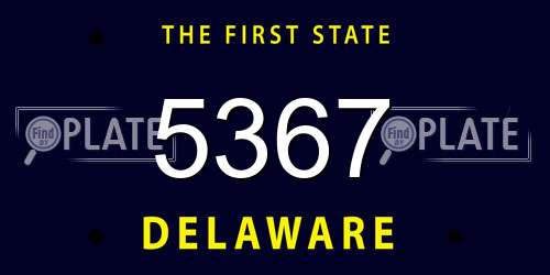 5367 Delaware License Plate