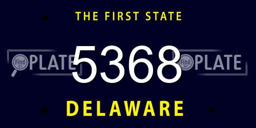 5368 Delaware License Plate
