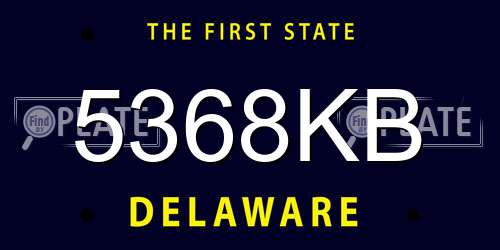 5368KB Delaware License Plate
