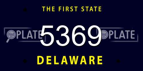 5369 Delaware License Plate