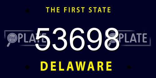 53698 Delaware License Plate