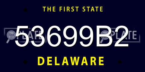 53699B2 Delaware License Plate