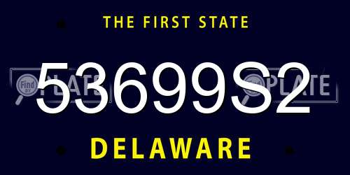 53699S2 Delaware License Plate