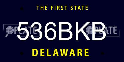 536BKB Delaware License Plate