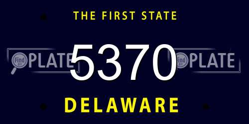 5370 Delaware License Plate