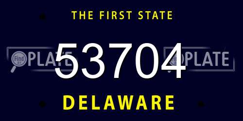 53704 Delaware License Plate
