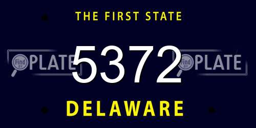 5372 Delaware License Plate