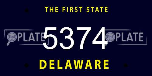5374 Delaware License Plate