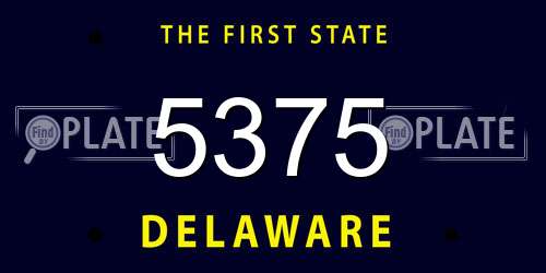5375 Delaware License Plate