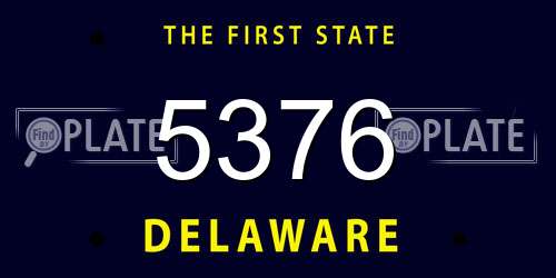 5376 Delaware License Plate