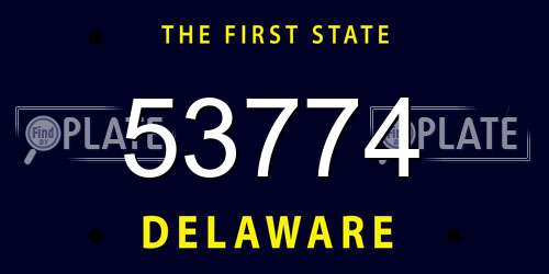 53774 Delaware License Plate