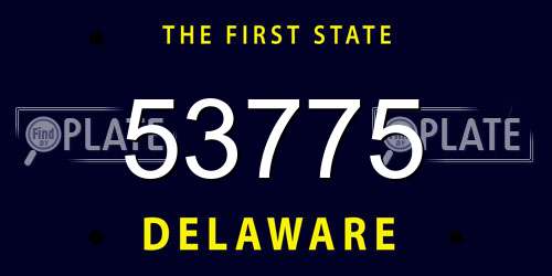 53775 Delaware License Plate
