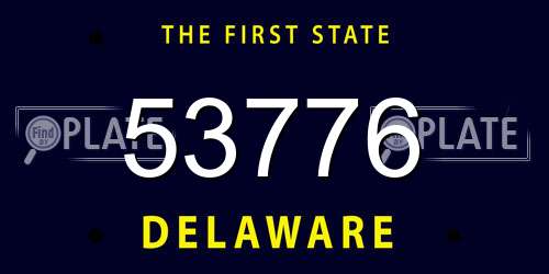 53776 Delaware License Plate