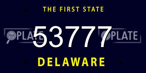 53777 Delaware License Plate