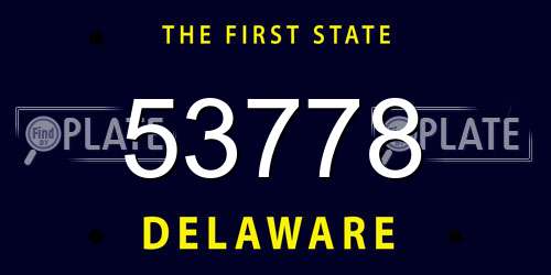 53778 Delaware License Plate