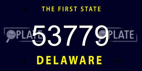 53779 Delaware License Plate