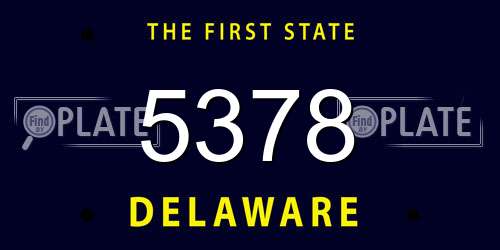 5378 Delaware License Plate