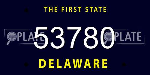 53780 Delaware License Plate