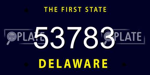 53783 Delaware License Plate