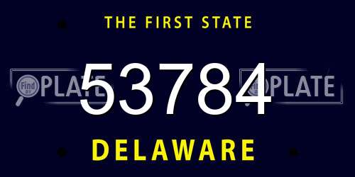 53784 Delaware License Plate