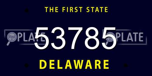 53785 Delaware License Plate