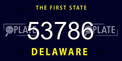 53786 Delaware License Plate