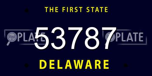 53787 Delaware License Plate