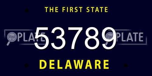 53789 Delaware License Plate