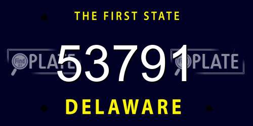 53791 Delaware License Plate
