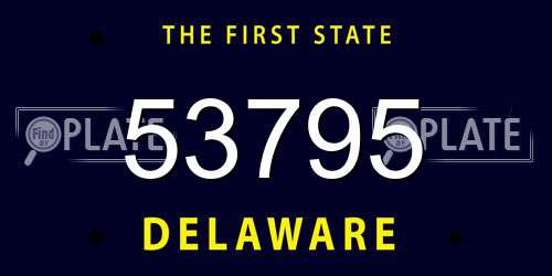 53795 Delaware License Plate