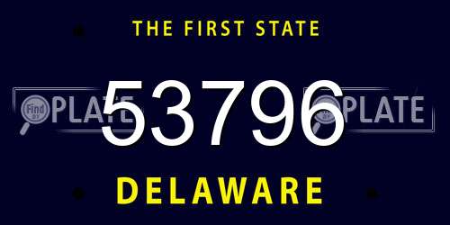 53796 Delaware License Plate
