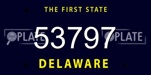53797 Delaware License Plate