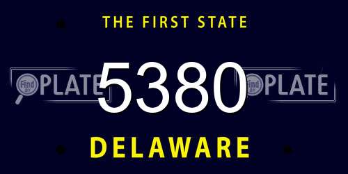 5380 Delaware License Plate