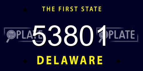 53801 Delaware License Plate