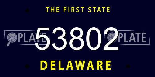 53802 Delaware License Plate