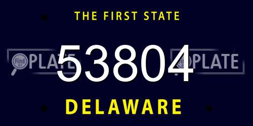 53804 Delaware License Plate