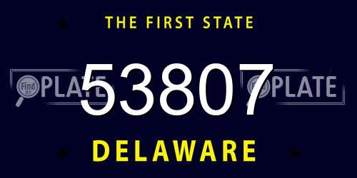53807 Delaware License Plate