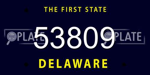 53809 Delaware License Plate