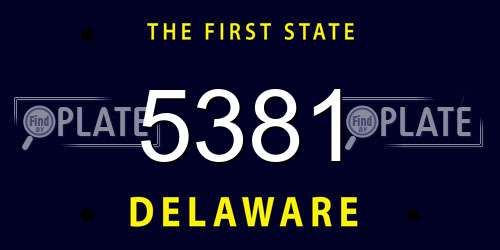 5381 Delaware License Plate