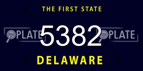 5382 Delaware License Plate