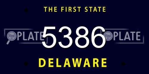 5386 Delaware License Plate