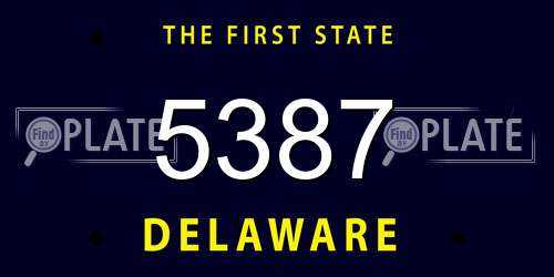 5387 Delaware License Plate