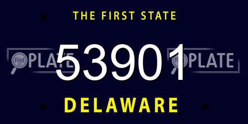 53901 Delaware License Plate