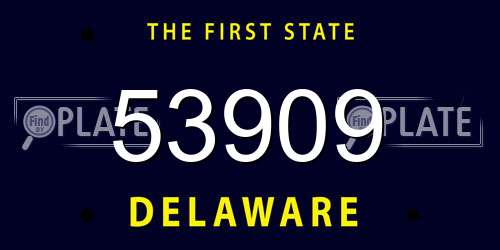 53909 Delaware License Plate
