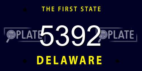 5392 Delaware License Plate